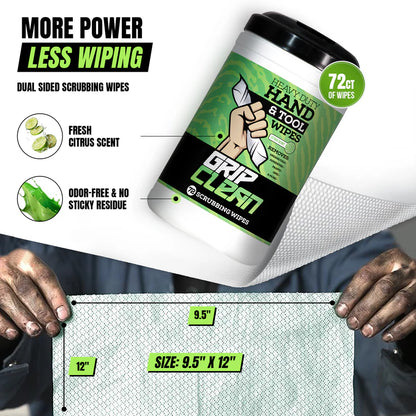 Heavy Duty Cleaning Wipes – Waterless Mechanic Hand Wipes & Degreaser Wipes