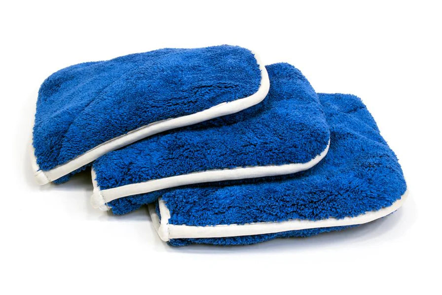 Autofiber Double Flip Rinseless Car Wash Towel Blue (8 in. x 8 in., 1100 gsm)-3 Pack